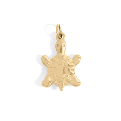 18K Gold PVD Stainless Steel Mother Of Pearl Turtle Charm