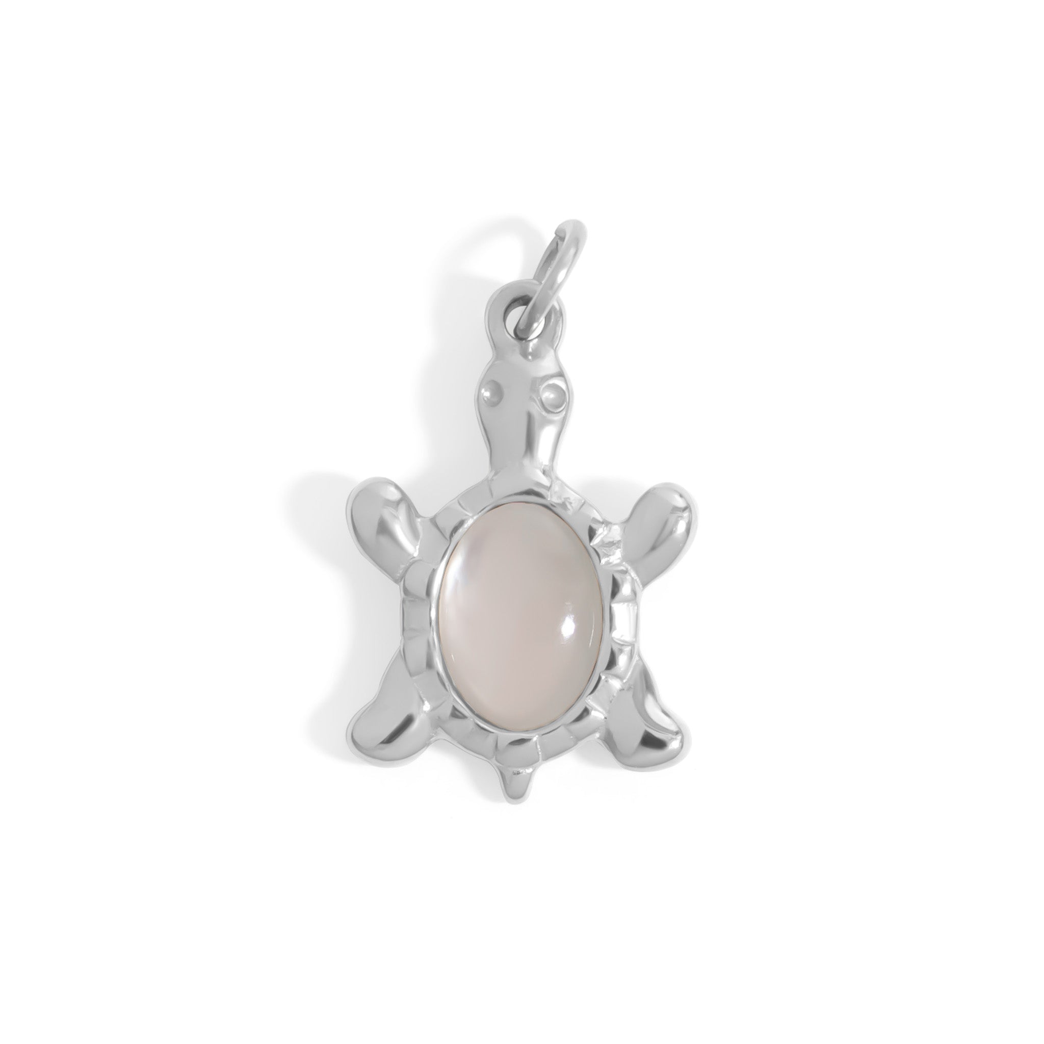 18K Gold PVD Stainless Steel Mother Of Pearl Turtle Charm