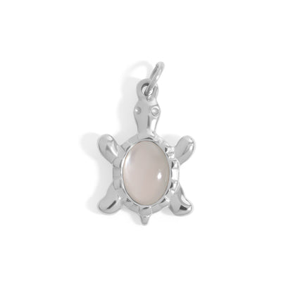 18K Gold PVD Stainless Steel Mother Of Pearl Turtle Charm