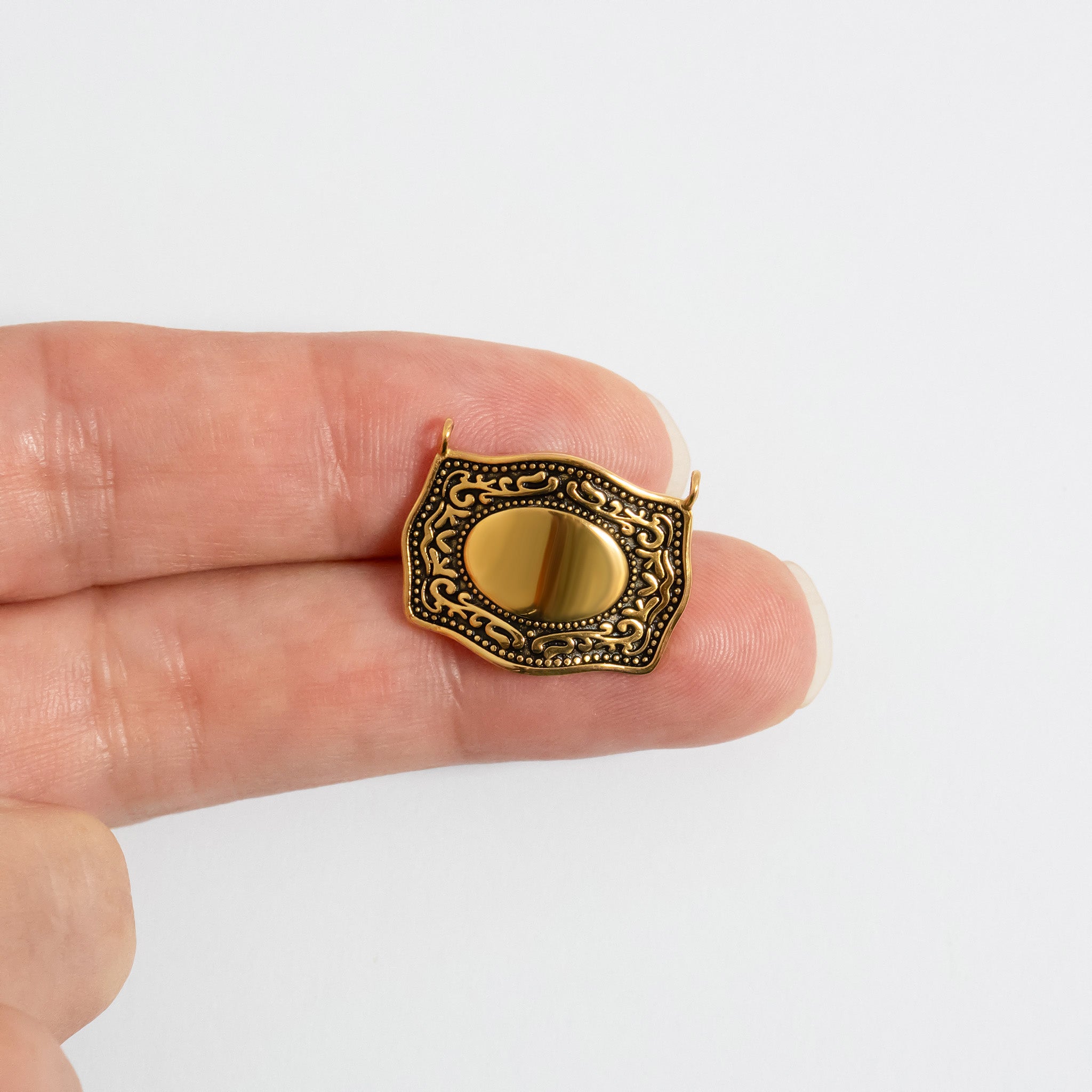 18K Gold PVD Stainless Steel Belt Buckle Charm