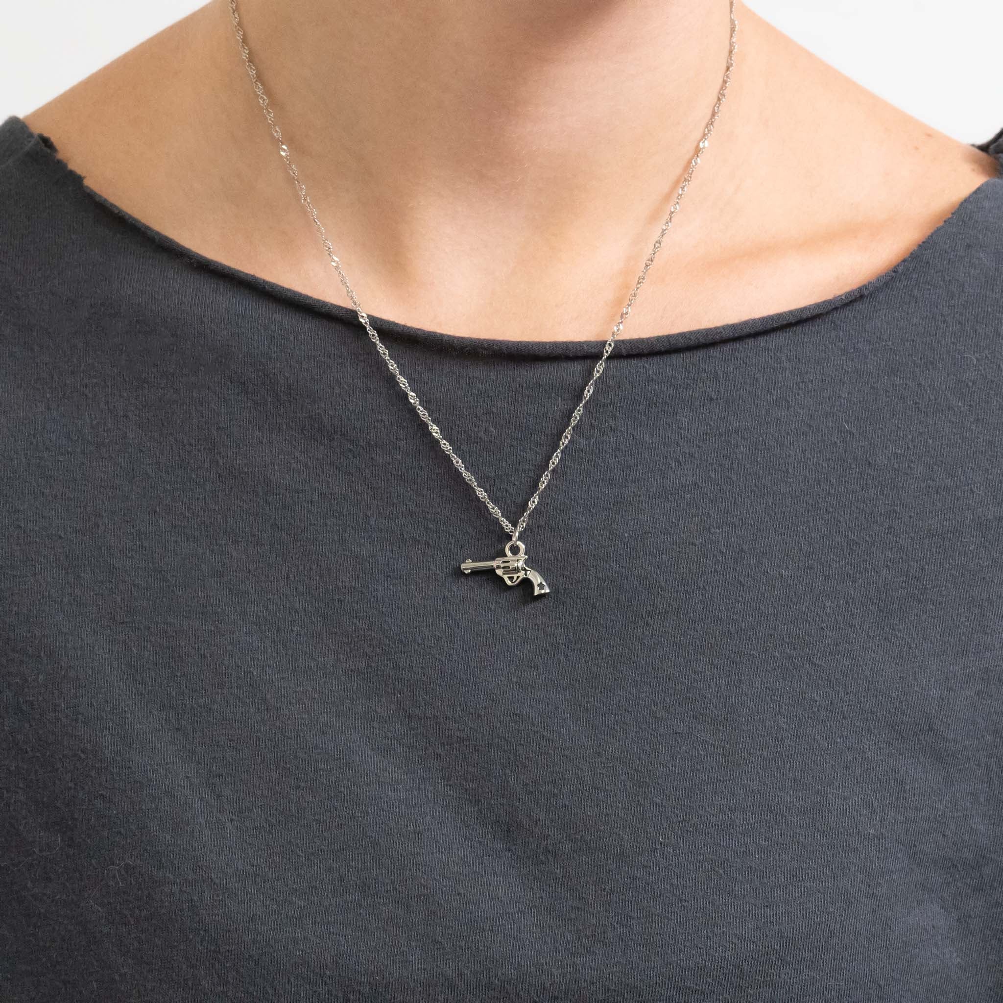 18K Gold PVD Stainless Steel Western Gun Charm
