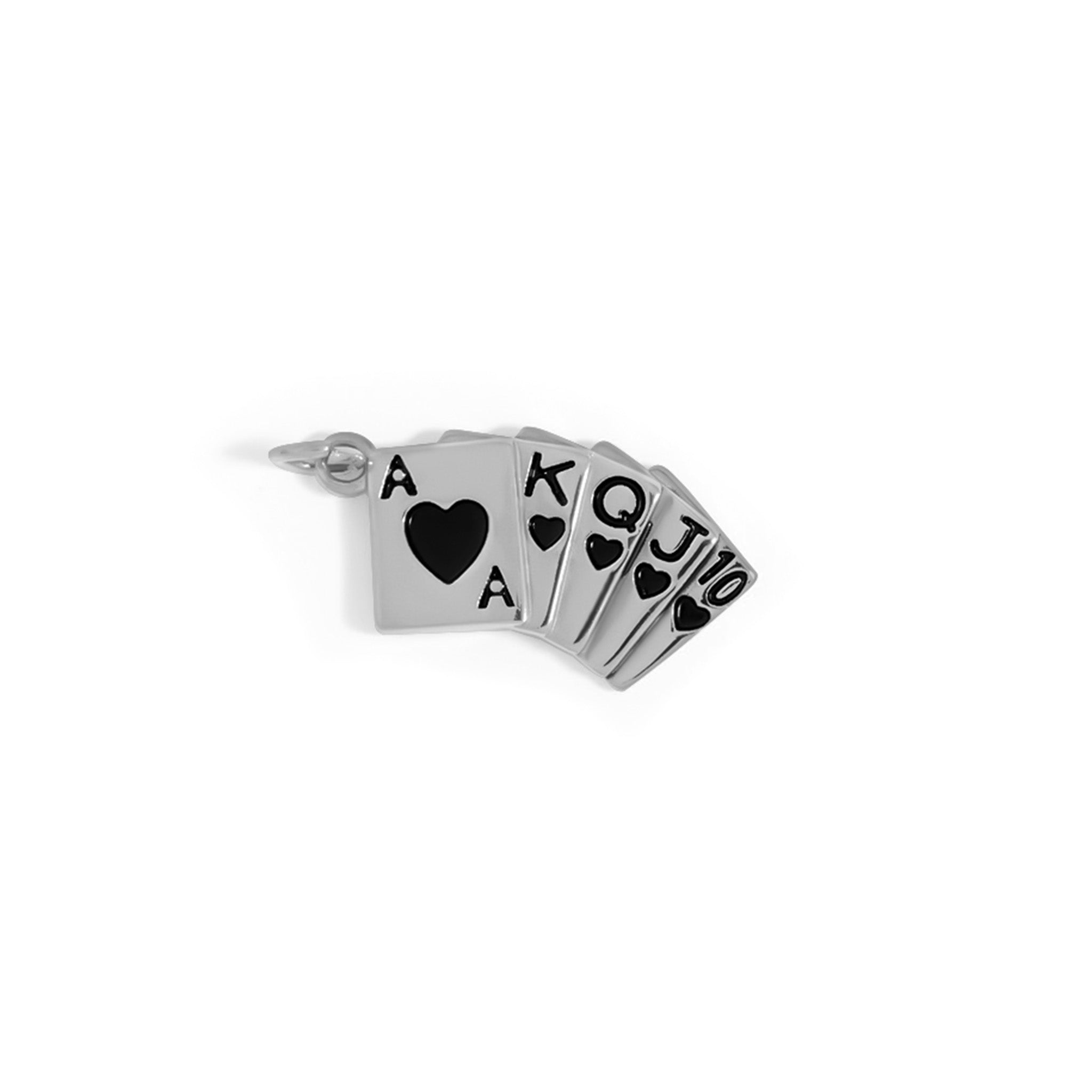 18K Gold PVD Stainless Steel Playing Cards Charm