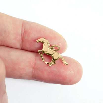 18K Gold PVD Stainless Steel Horse Charm