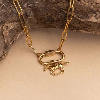 18K Gold PVD Stainless Steel Horse Charm