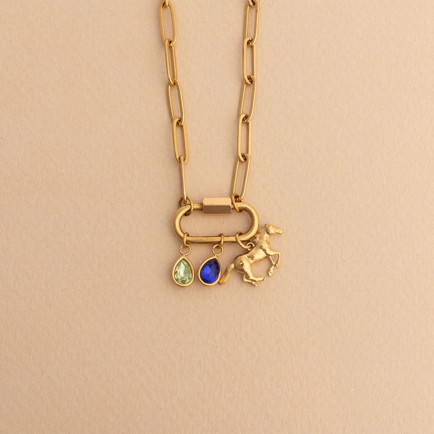 18K Gold PVD Stainless Steel Horse Charm