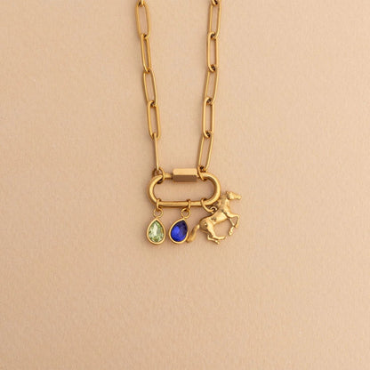 18K Gold PVD Stainless Steel Horse Charm