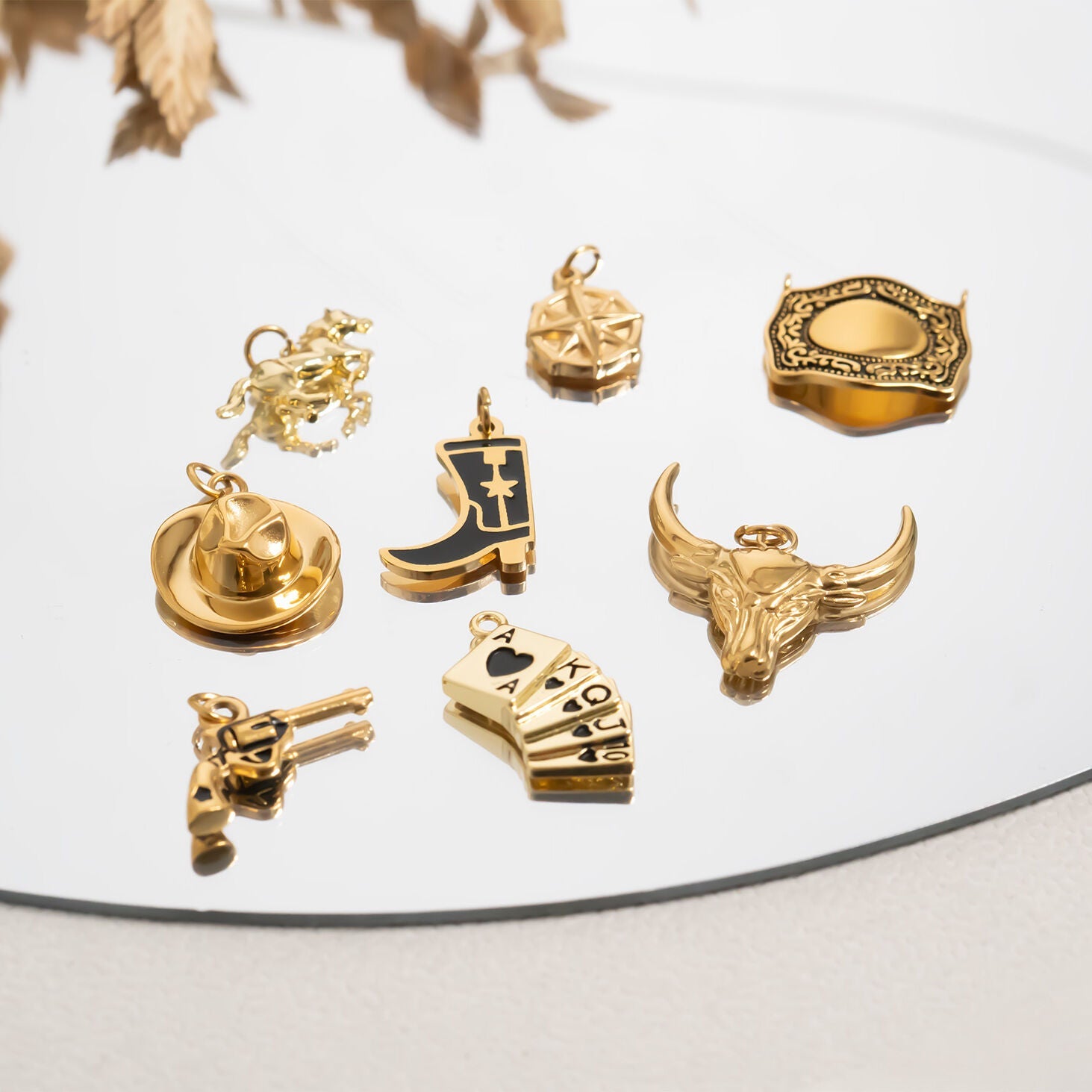 18K Gold PVD Stainless Steel Horse Charm