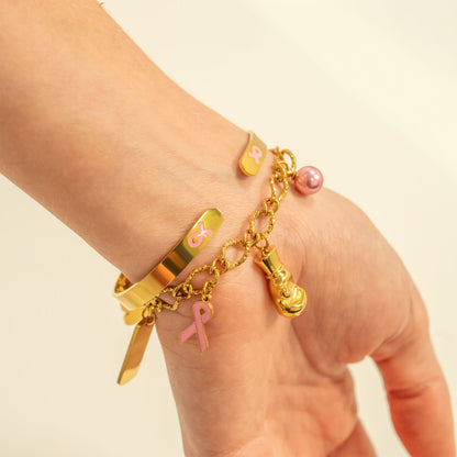 18K Gold PVD Stainless Steel Boxing Glove Charm
