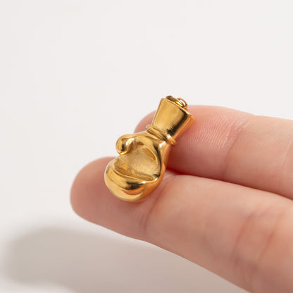 18K Gold PVD Stainless Steel Boxing Glove Charm