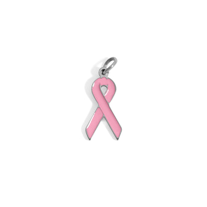 18K Gold PVD Stainless Steel Cancer Ribbon Charm