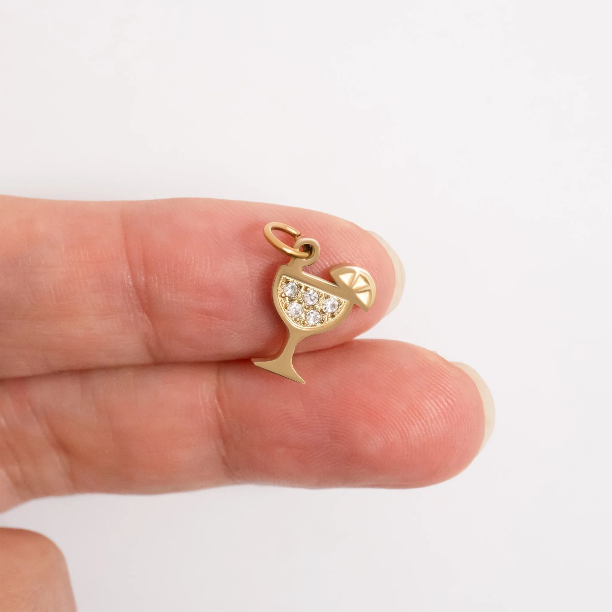 18K Gold PVD Stainless Steel Margarita Charm