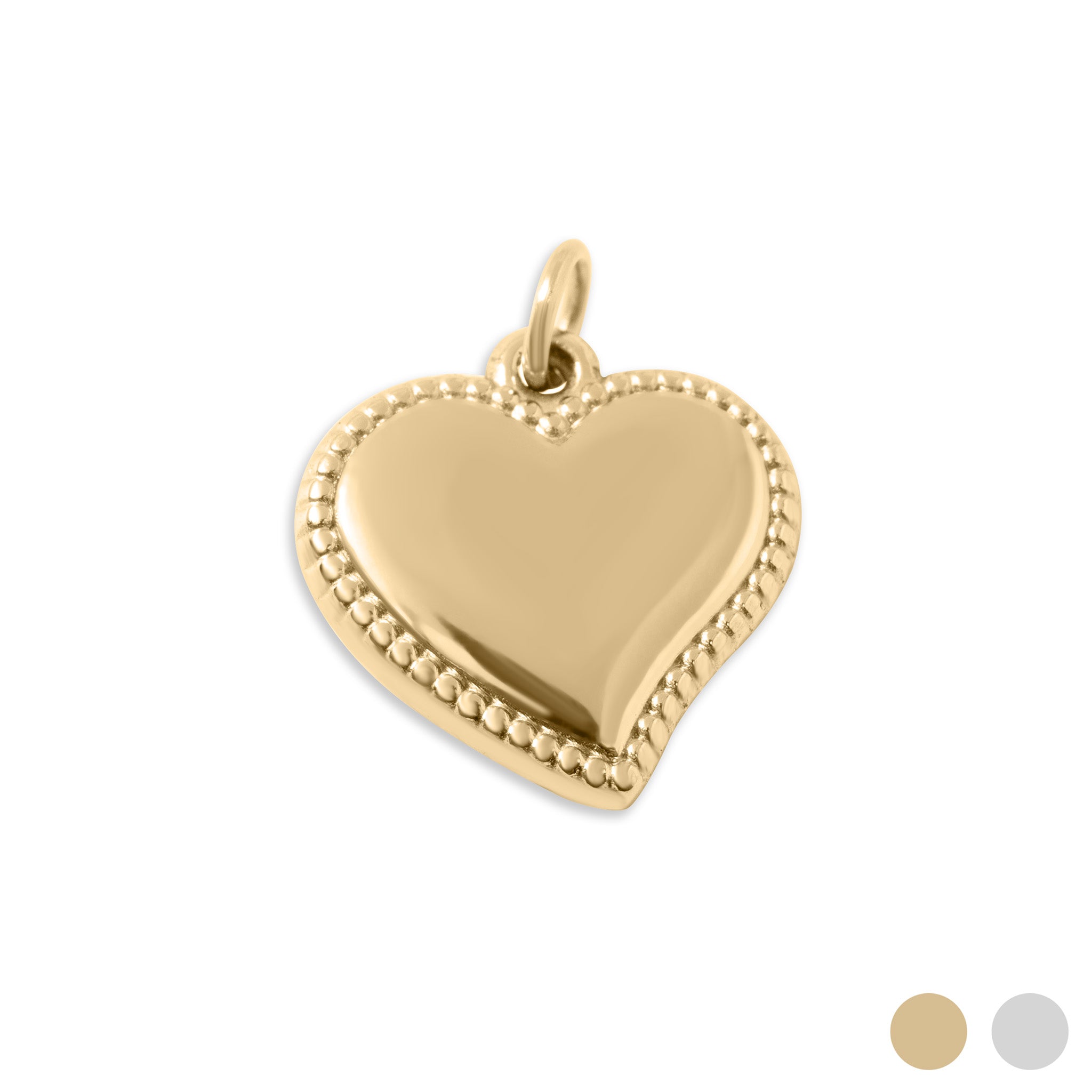 18K Gold PVD Stainless Steel Heart Charm