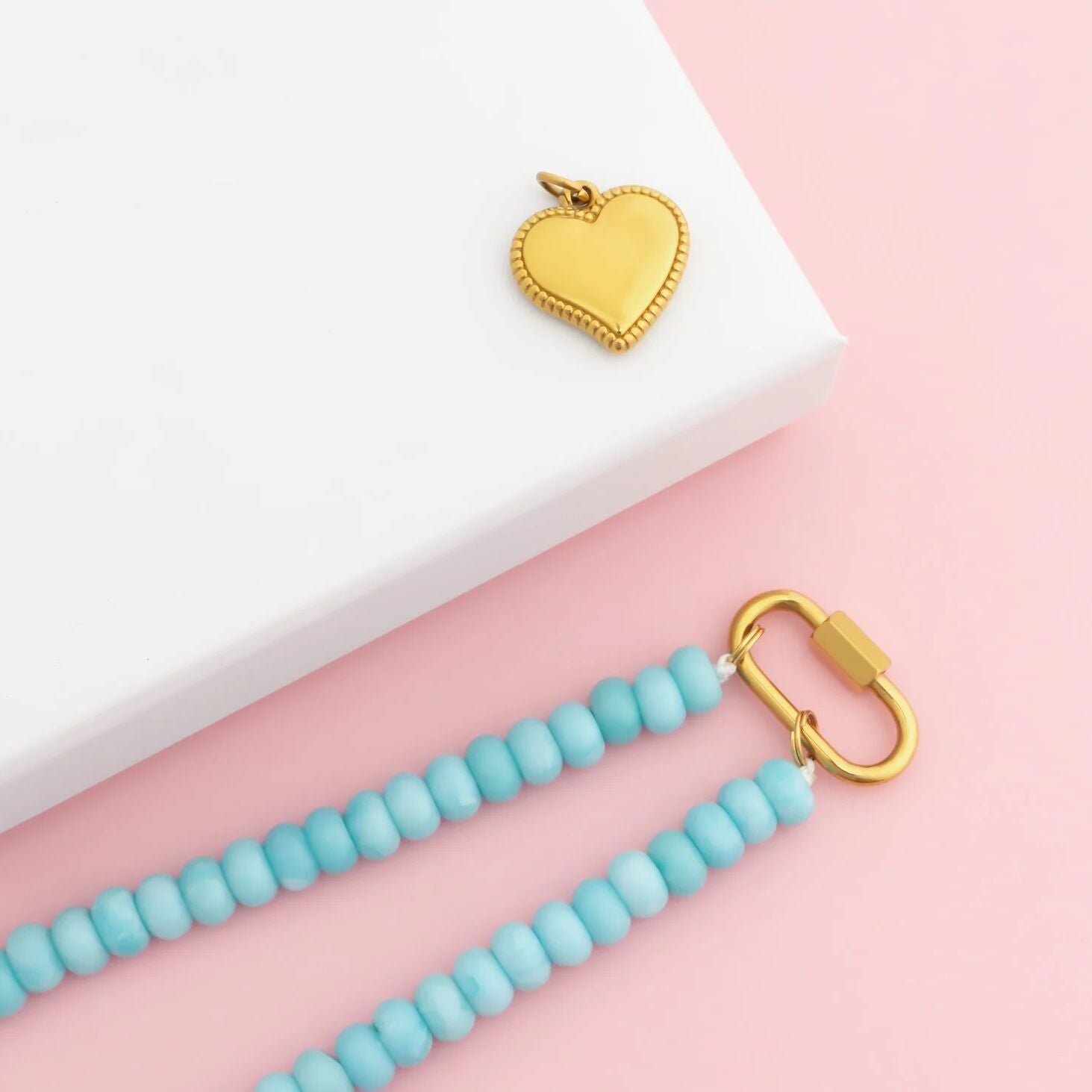 18K Gold PVD Stainless Steel Heart Charm