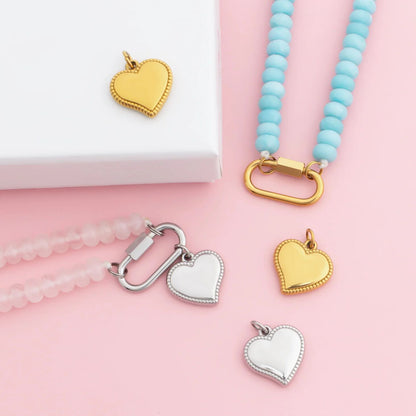 18K Gold PVD Stainless Steel Heart Charm