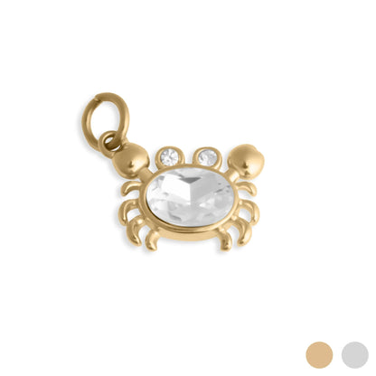 18K Gold PVD Stainless Steel Stone Crab Charm