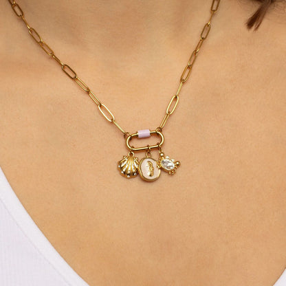 18K Gold PVD Stainless Steel Stone Crab Charm