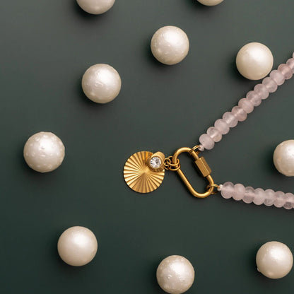 18K Gold PVD Stainless Steel Round Sunburst Charm