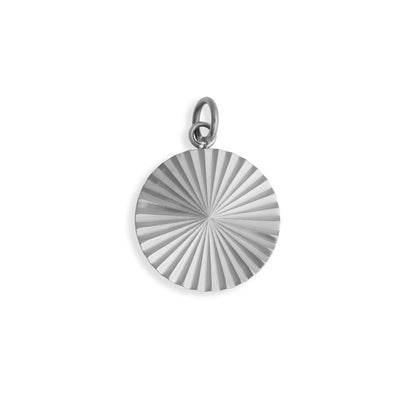 18K Gold PVD Stainless Steel Round Sunburst Charm