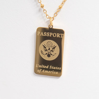 18K Gold PVD Stainless Steel Passport Charm