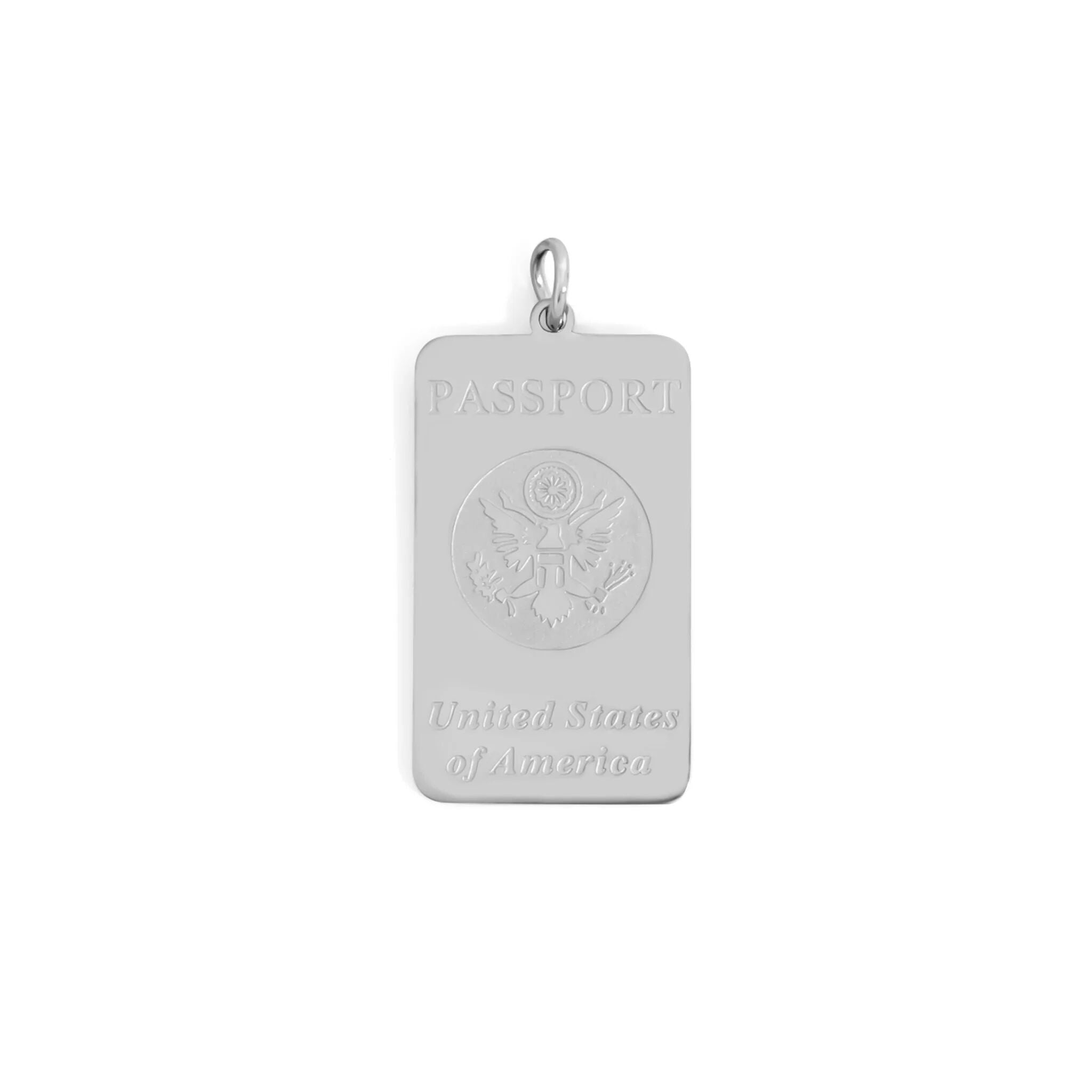 18K Gold PVD Stainless Steel Passport Charm