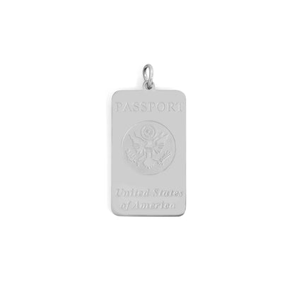18K Gold PVD Stainless Steel Passport Charm
