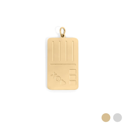 18K Gold PVD Stainless Steel Postcard Charm
