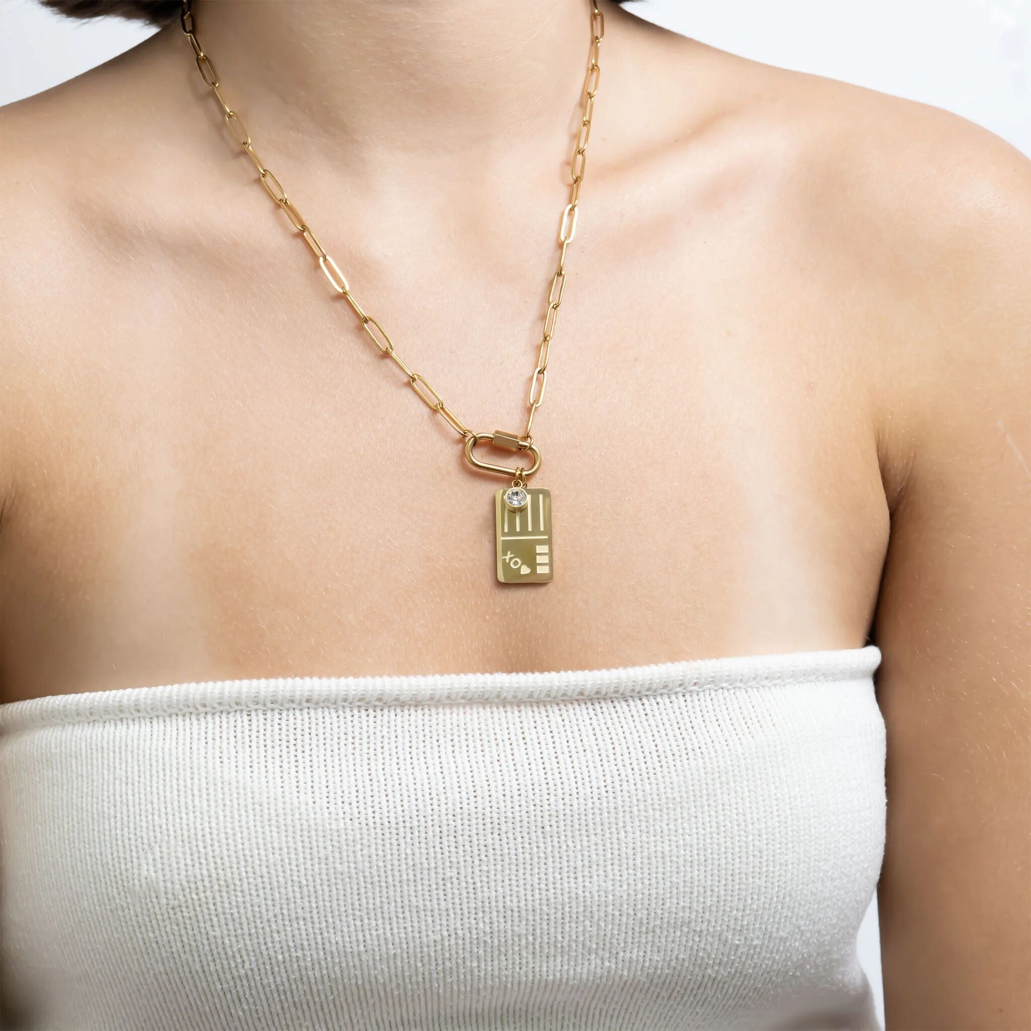 18K Gold PVD Stainless Steel Postcard Charm