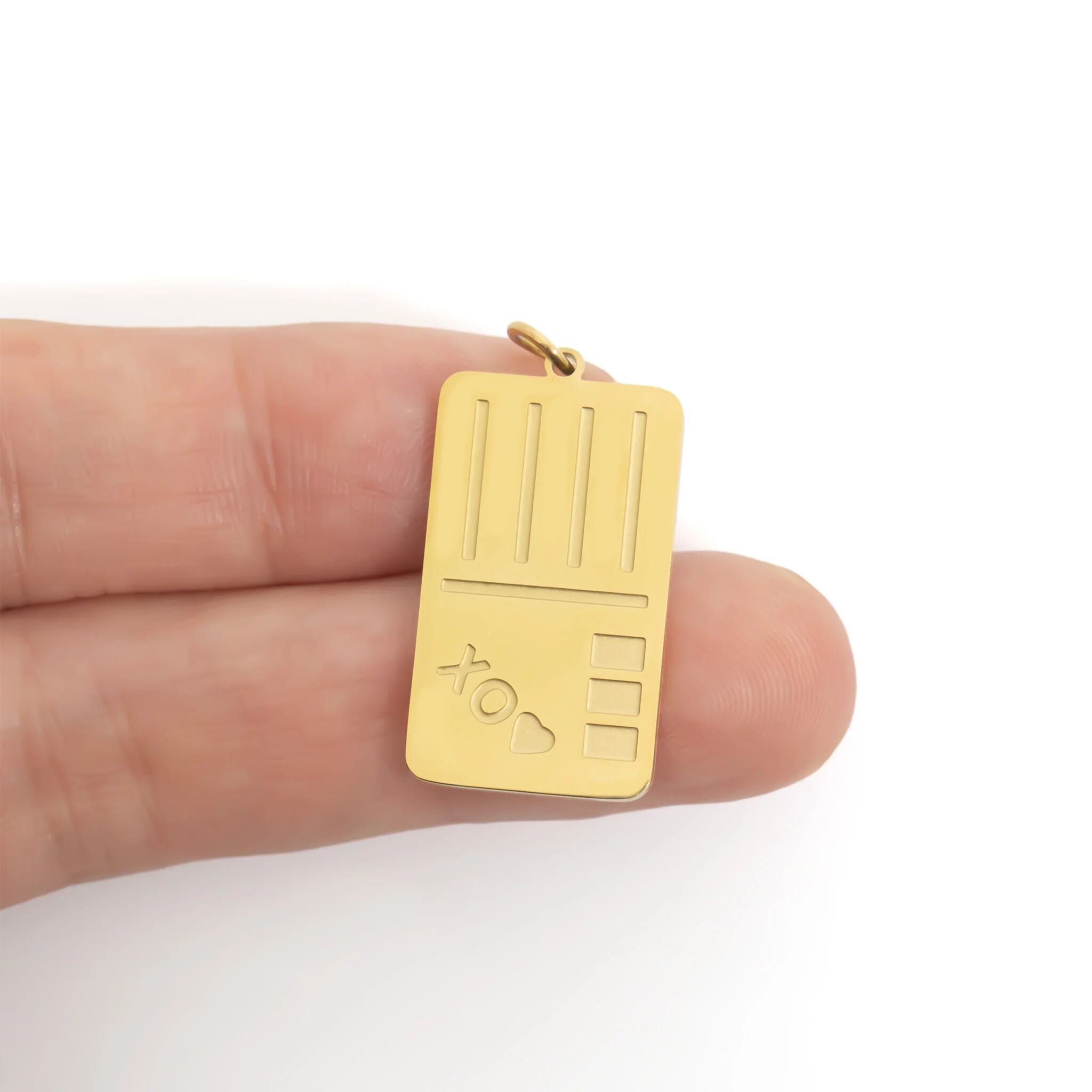 18K Gold PVD Stainless Steel Postcard Charm