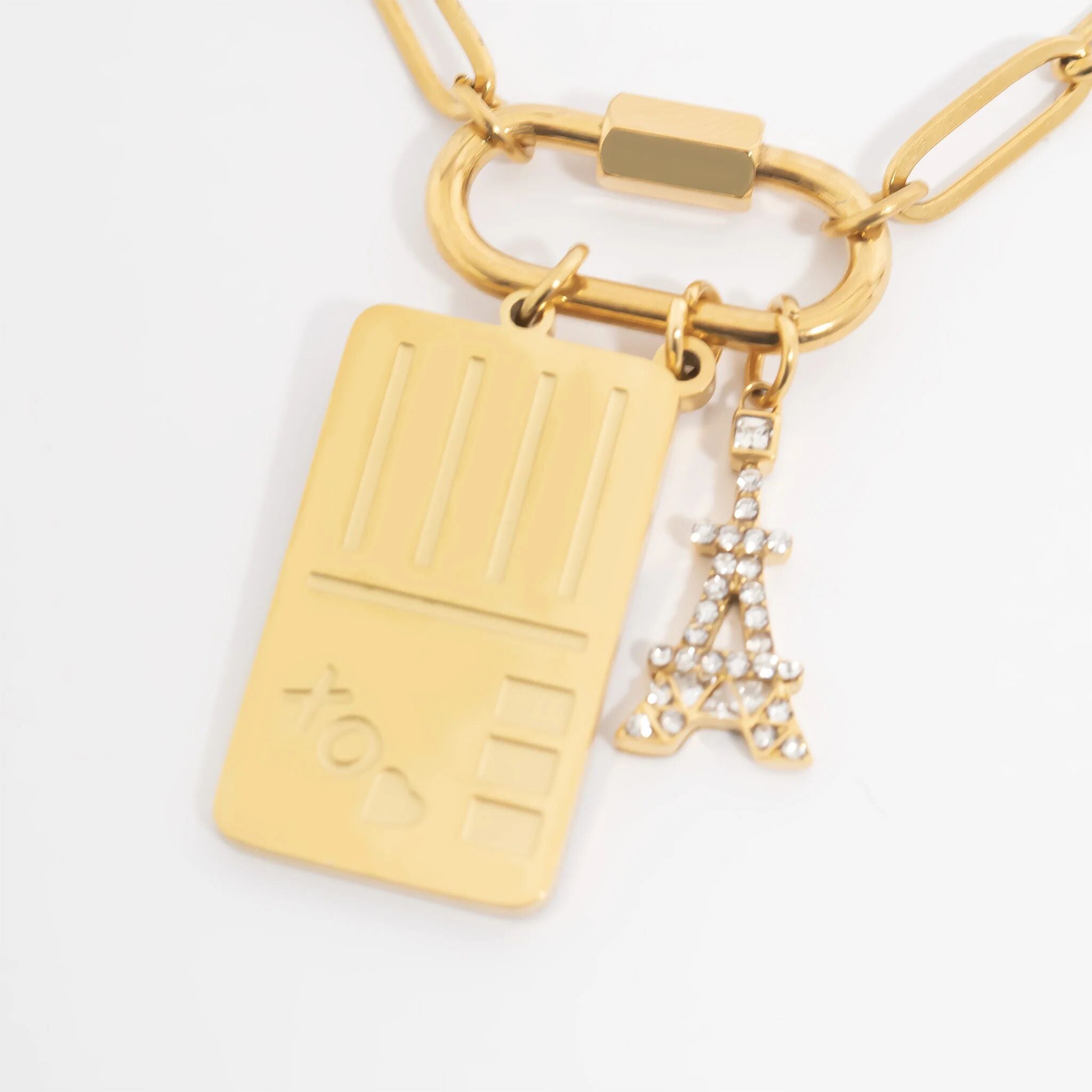 18K Gold PVD Stainless Steel Postcard Charm