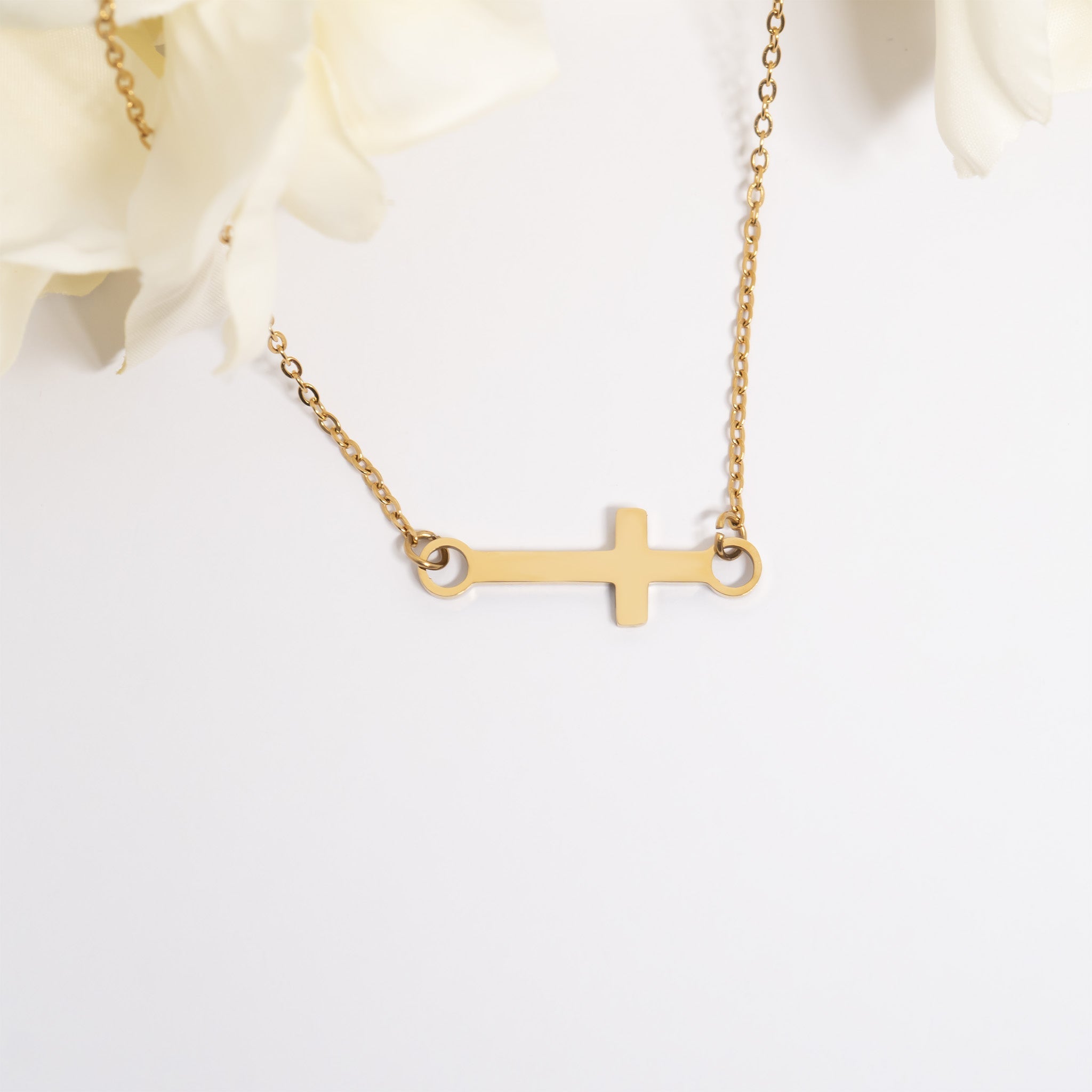 18K Gold PVD Stainless Steel Cross Connector Charm