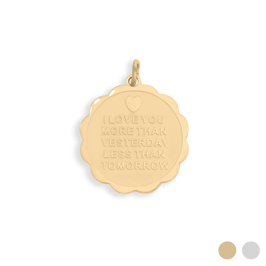 18K Gold PVD Stainless Steel I Love You More Charm