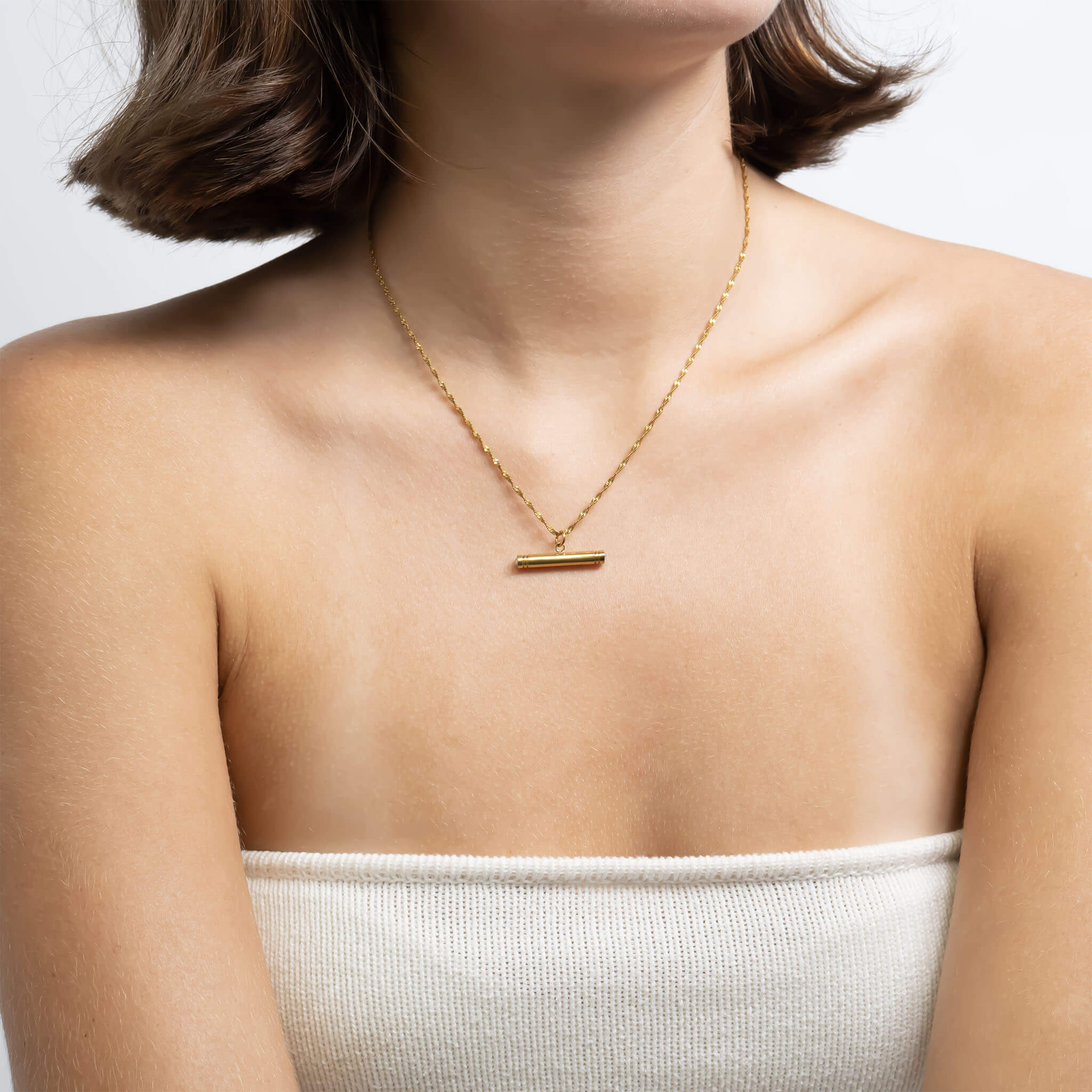 18K Gold PVD Stainless Steel Engravable Tbar Charm