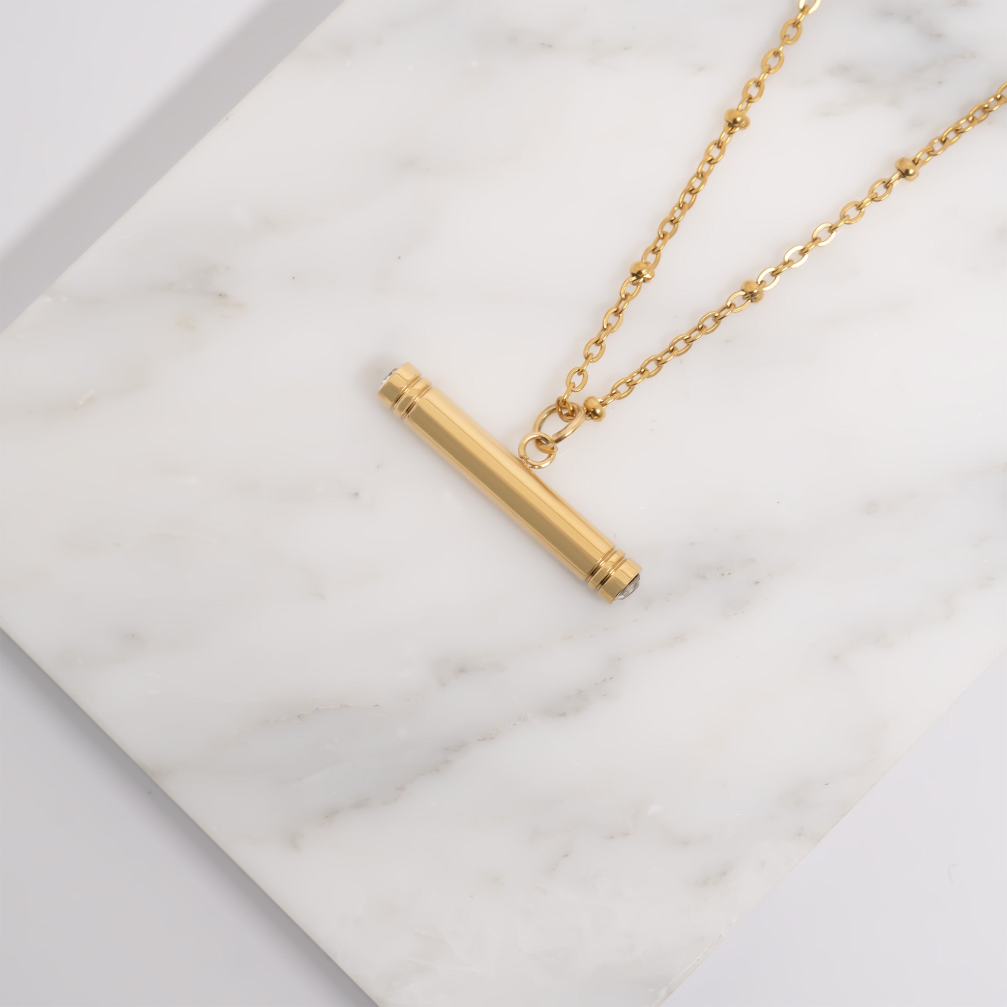 18K Gold PVD Stainless Steel Engravable Tbar Charm