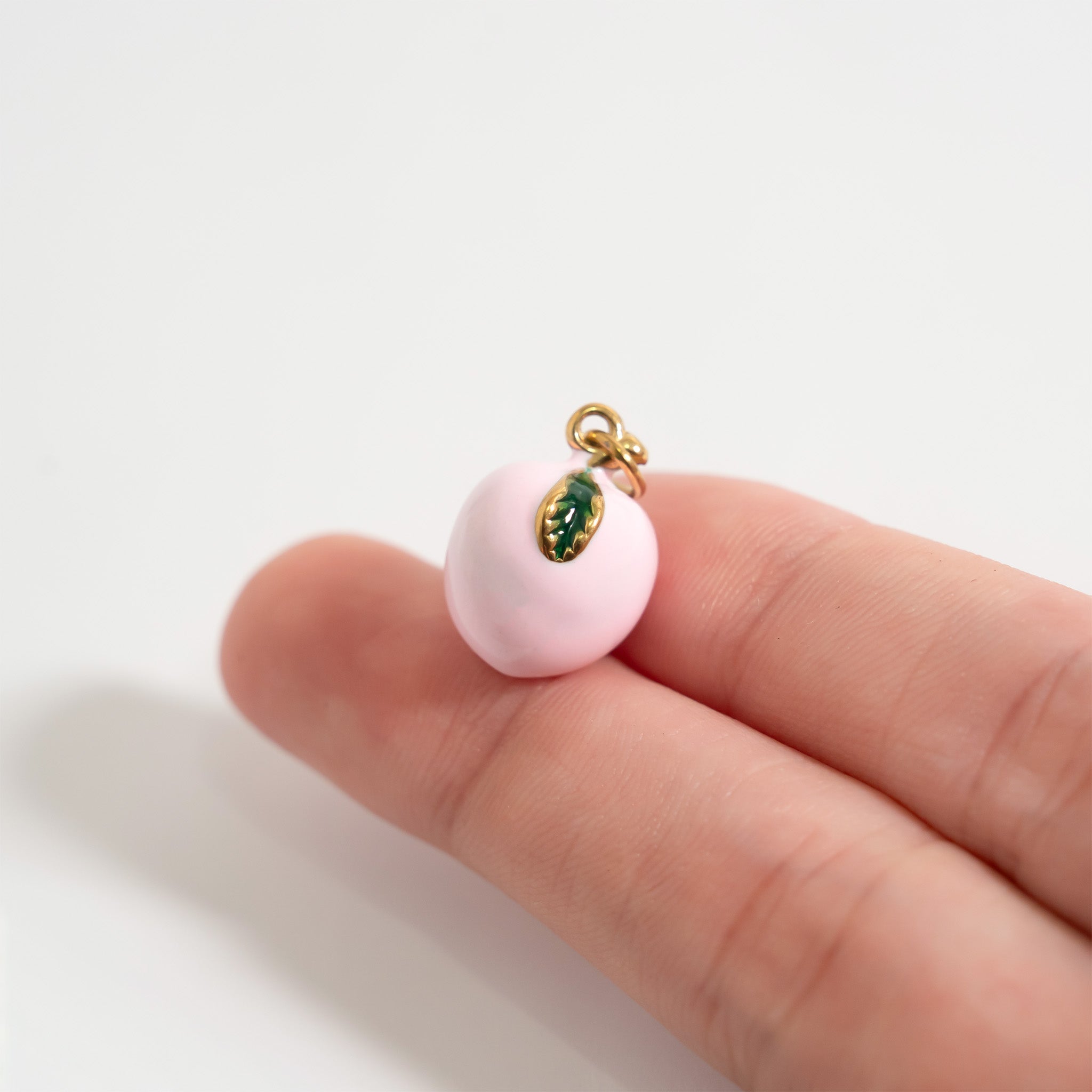 18K Gold PVD Stainless Steel Peach Charm