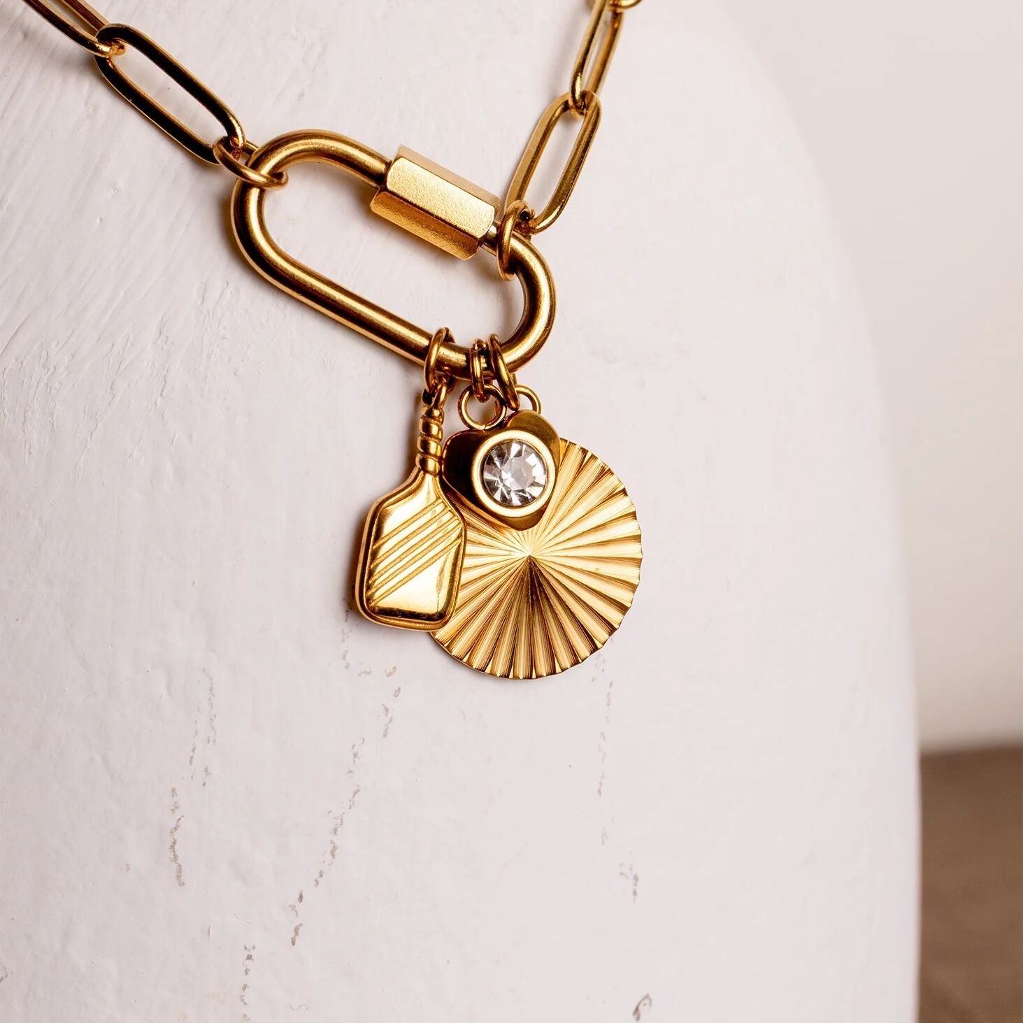 18K Gold PVD Stainless Steel Pickleball Charm
