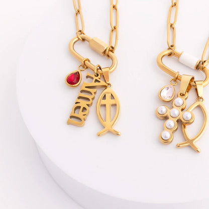 18K Gold PVD Stainless Steel Amen Word Charm