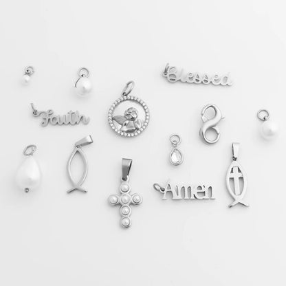 18K Gold PVD Stainless Steel Amen Word Charm