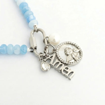 18K Gold PVD Stainless Steel Amen Word Charm