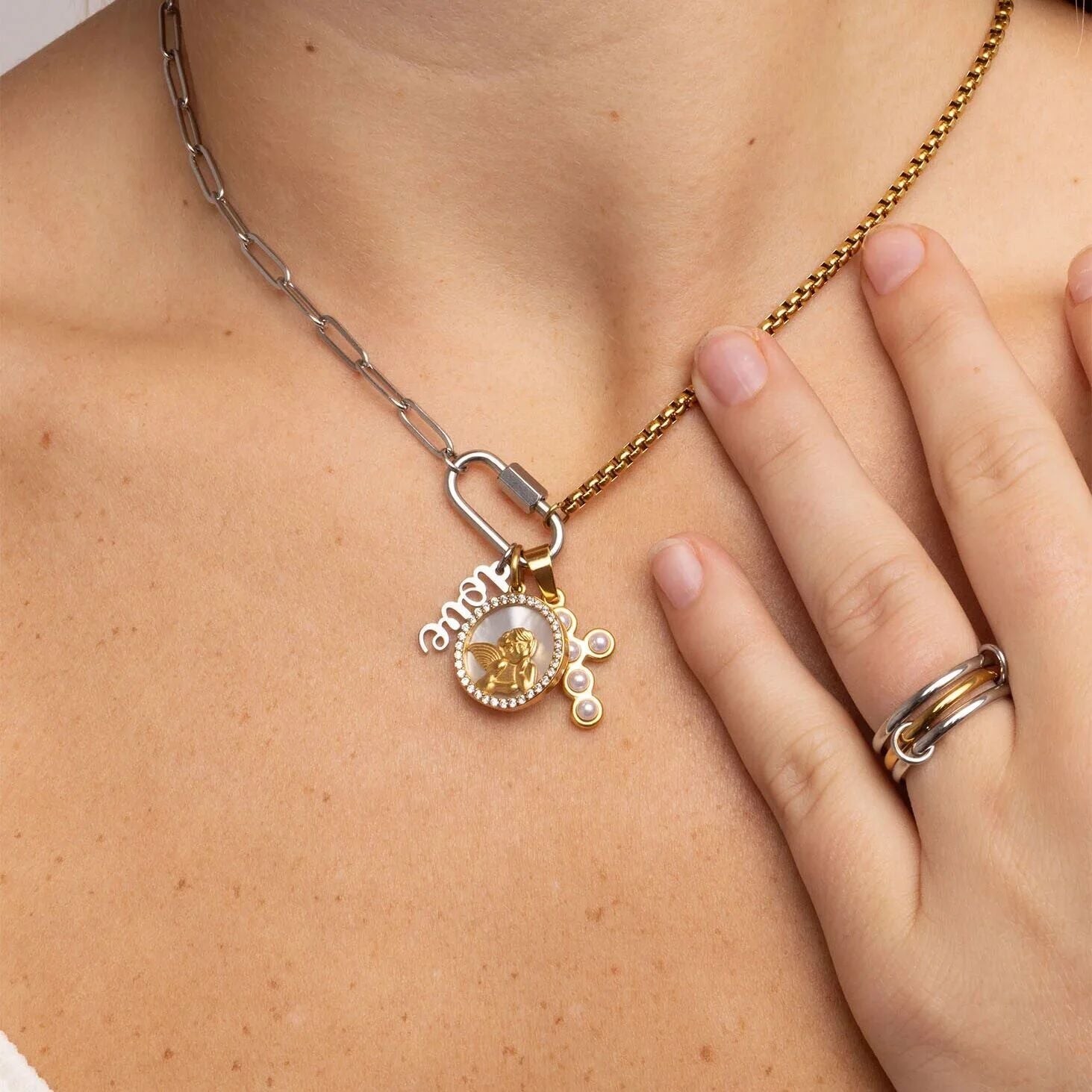 18K Gold PVD Stainless Steel Blessings Charm Set