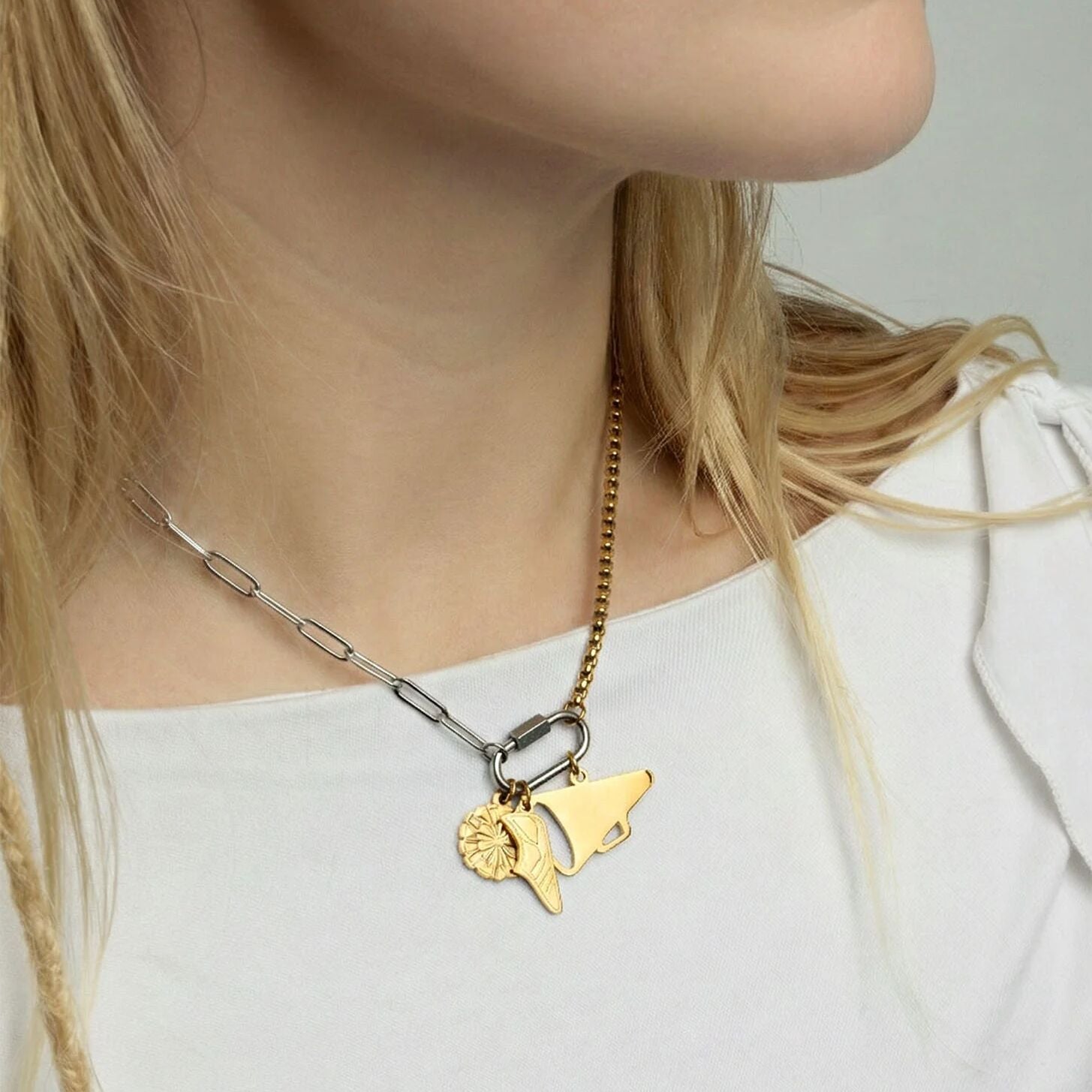 18K Gold PVD Stainless Steel Megaphone Charm