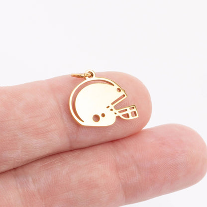 18K Gold PVD Stainless Steel Helmet Charm