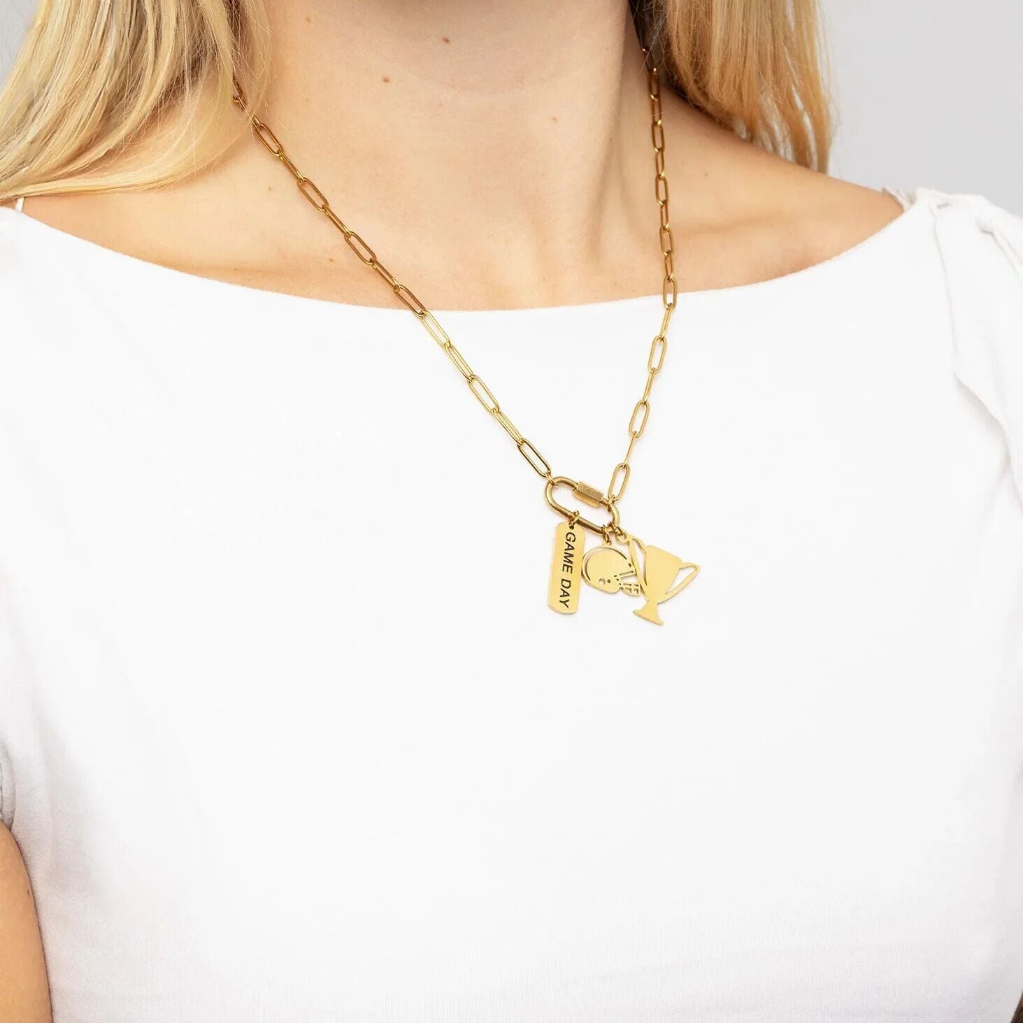 18K Gold PVD Stainless Steel Game Day Charm Set