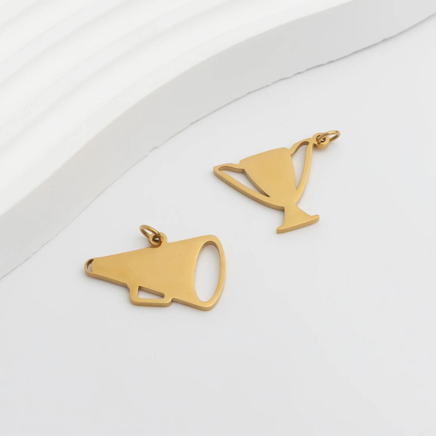 18K Gold PVD Stainless Steel Trophy Charm