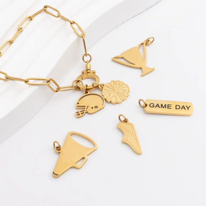 18K Gold PVD Stainless Steel Pom Pom Charm