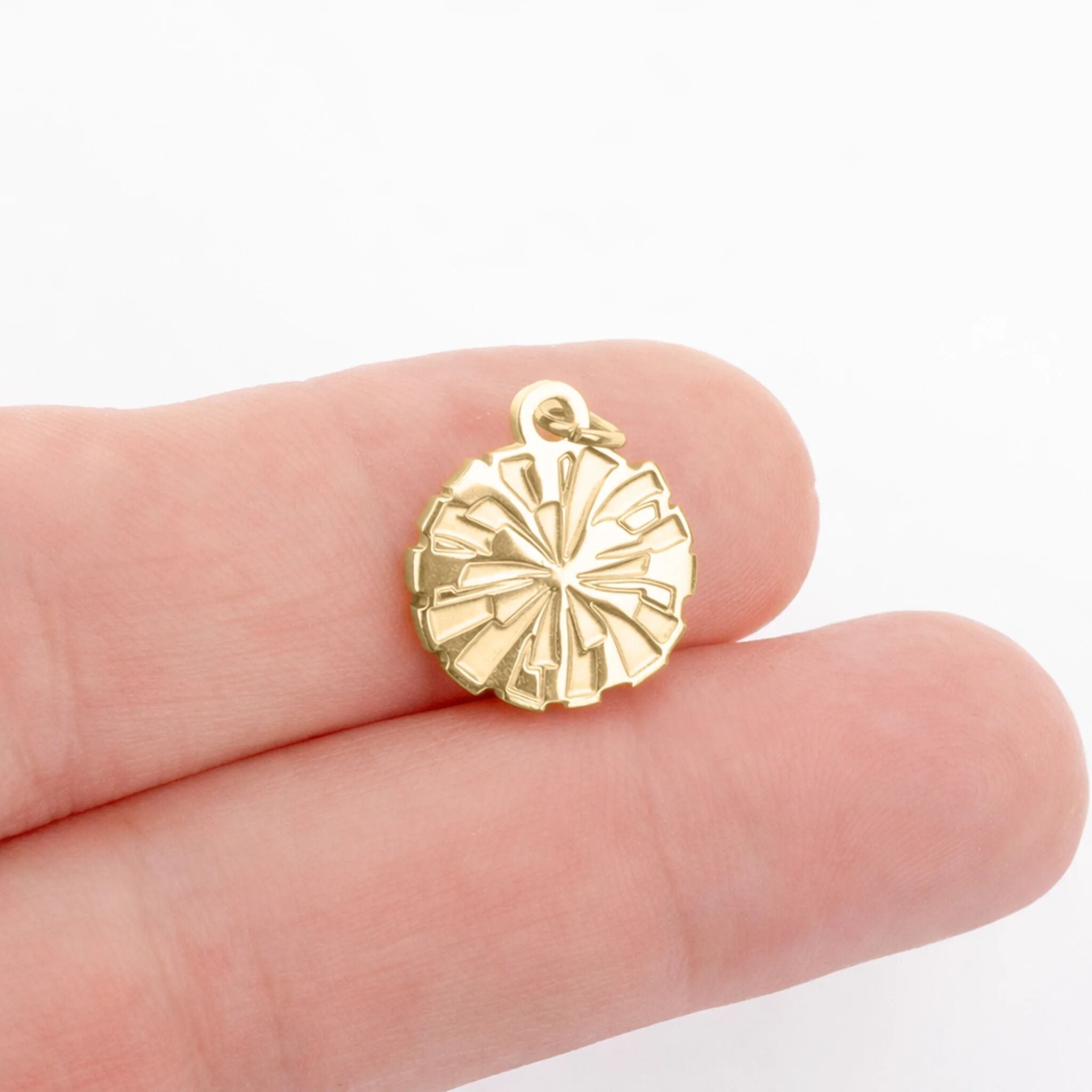 18K Gold PVD Stainless Steel Pom Pom Charm