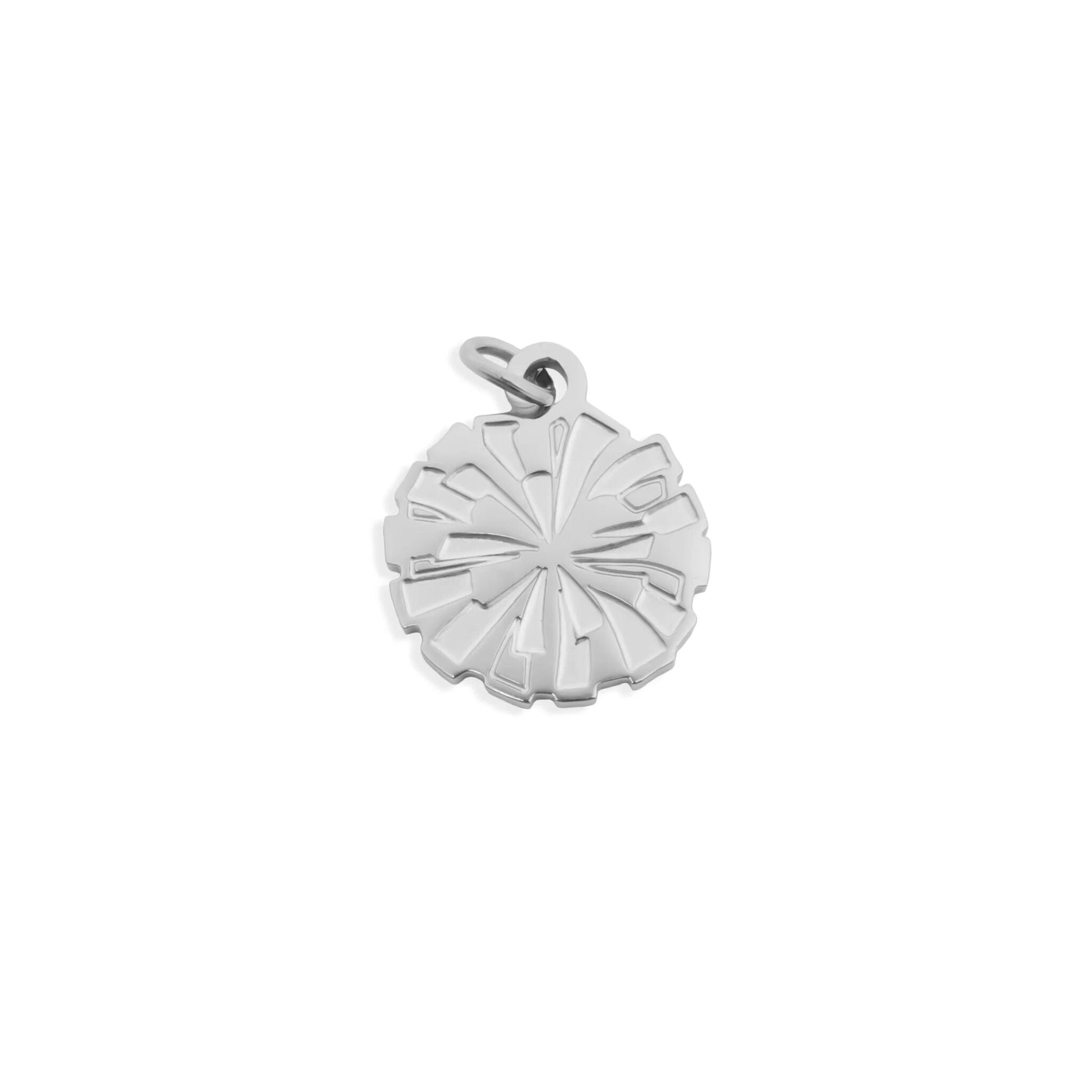 Silver pendant on a white background