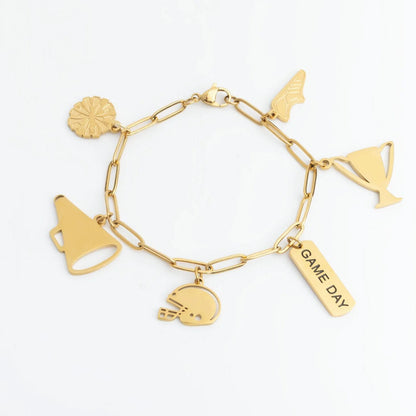 18K Gold PVD Stainless Steel Track Shoe Charm