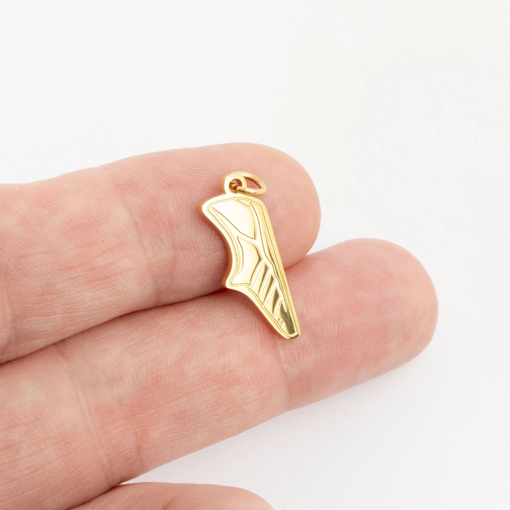 18K Gold PVD Stainless Steel Track Shoe Charm