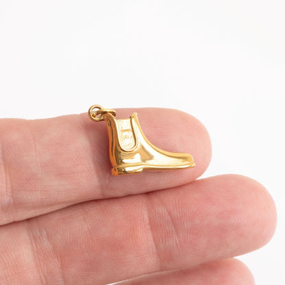 18K Gold PVD Stainless Steel Equestrian Boot Charm