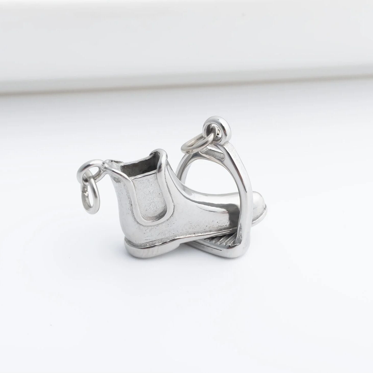 18K Gold PVD Stainless Steel Equestrian Boot Charm